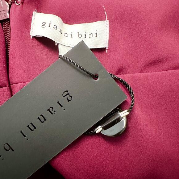 Gianni Bini Mariah Plunge Velvet Sleeve Whimsigoth Mini Dress Burgundy 2 NWT - Picture 10 of 12